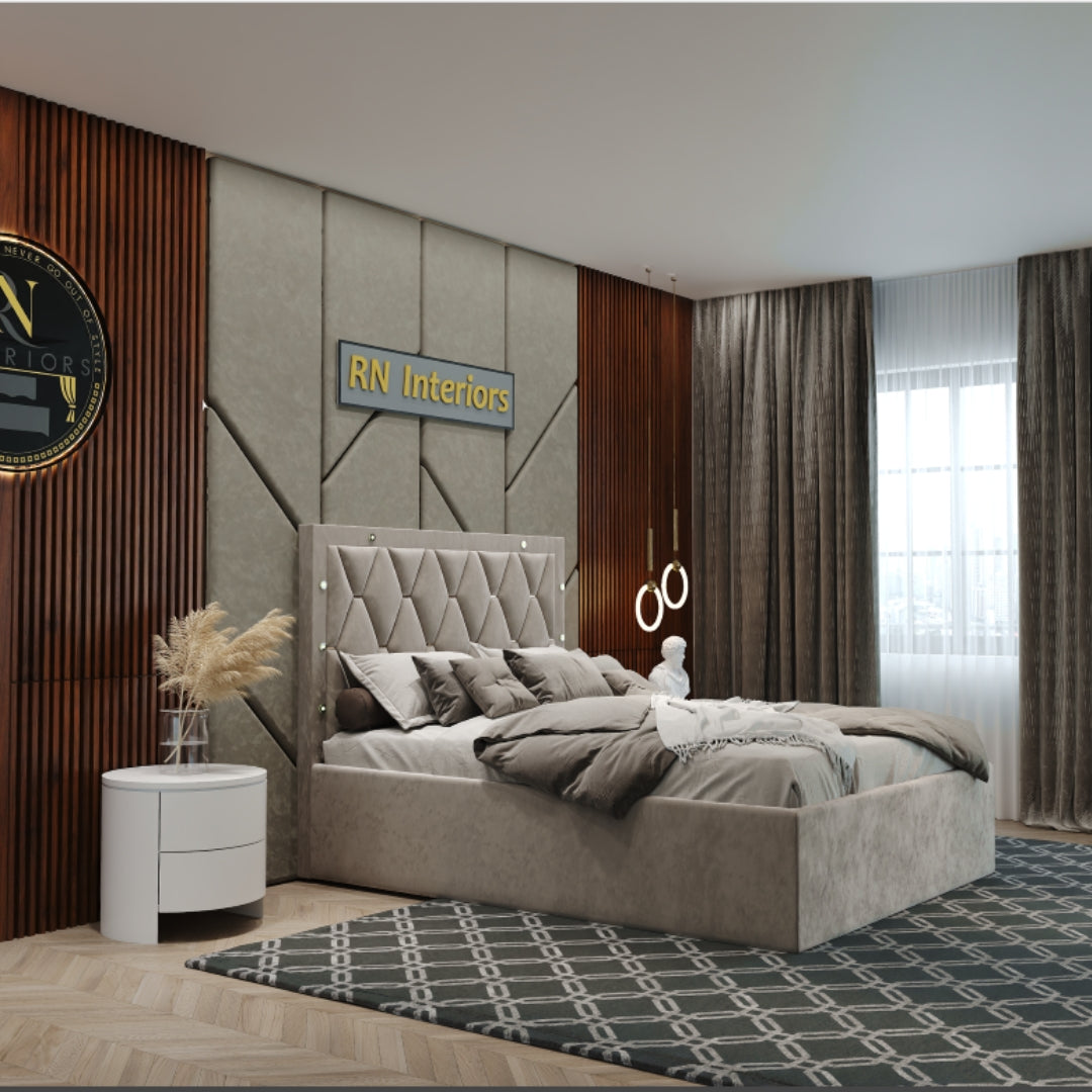 Chesterfield Double Ottoman Bed - All sizes and colors - rn interiors