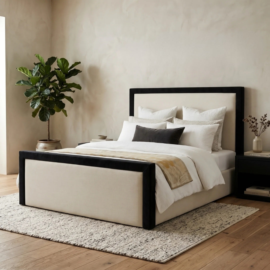Small Double Bed - Bianca Plush Velvet Bed Frame