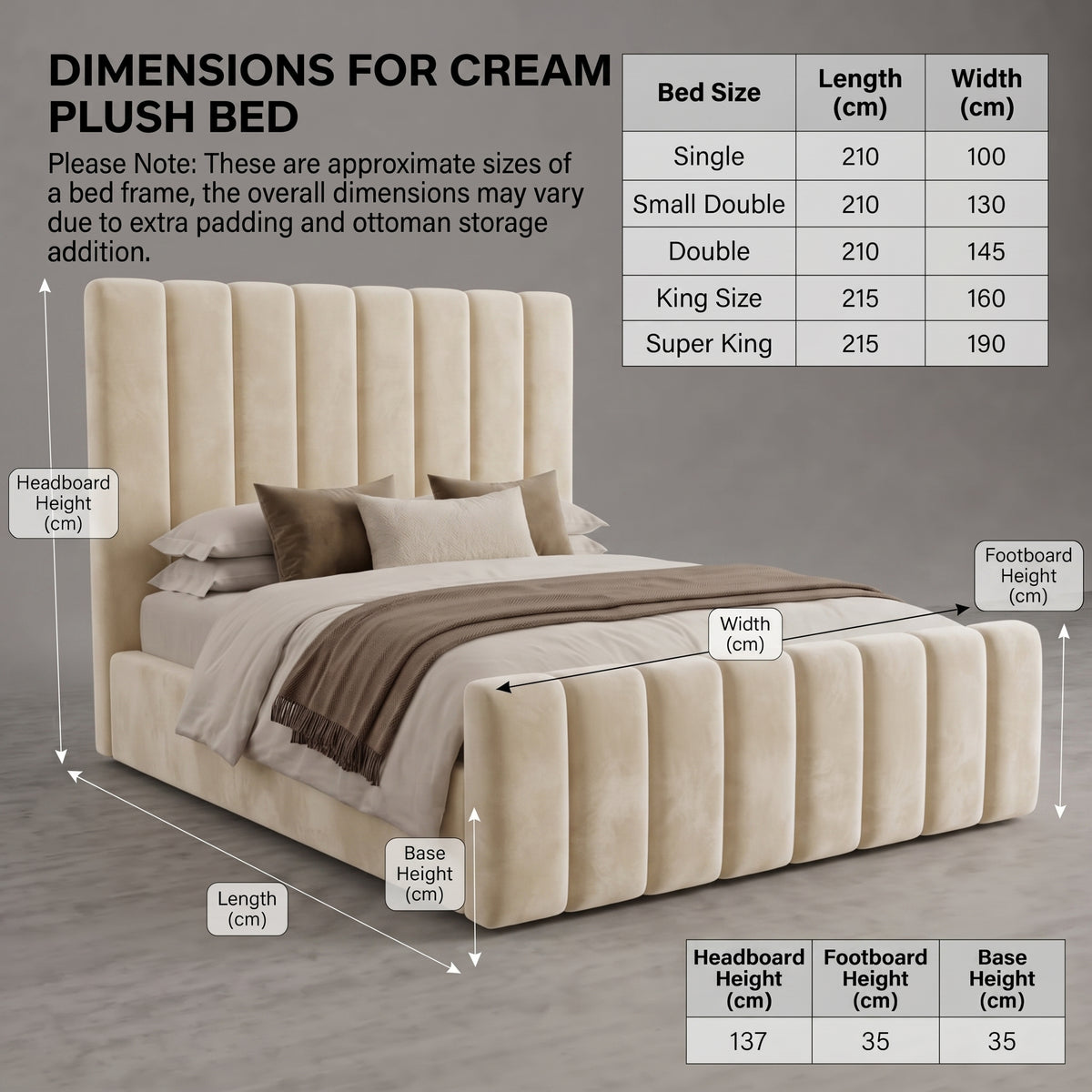 Luxe Line Upholstered Tall Headboard Bed
