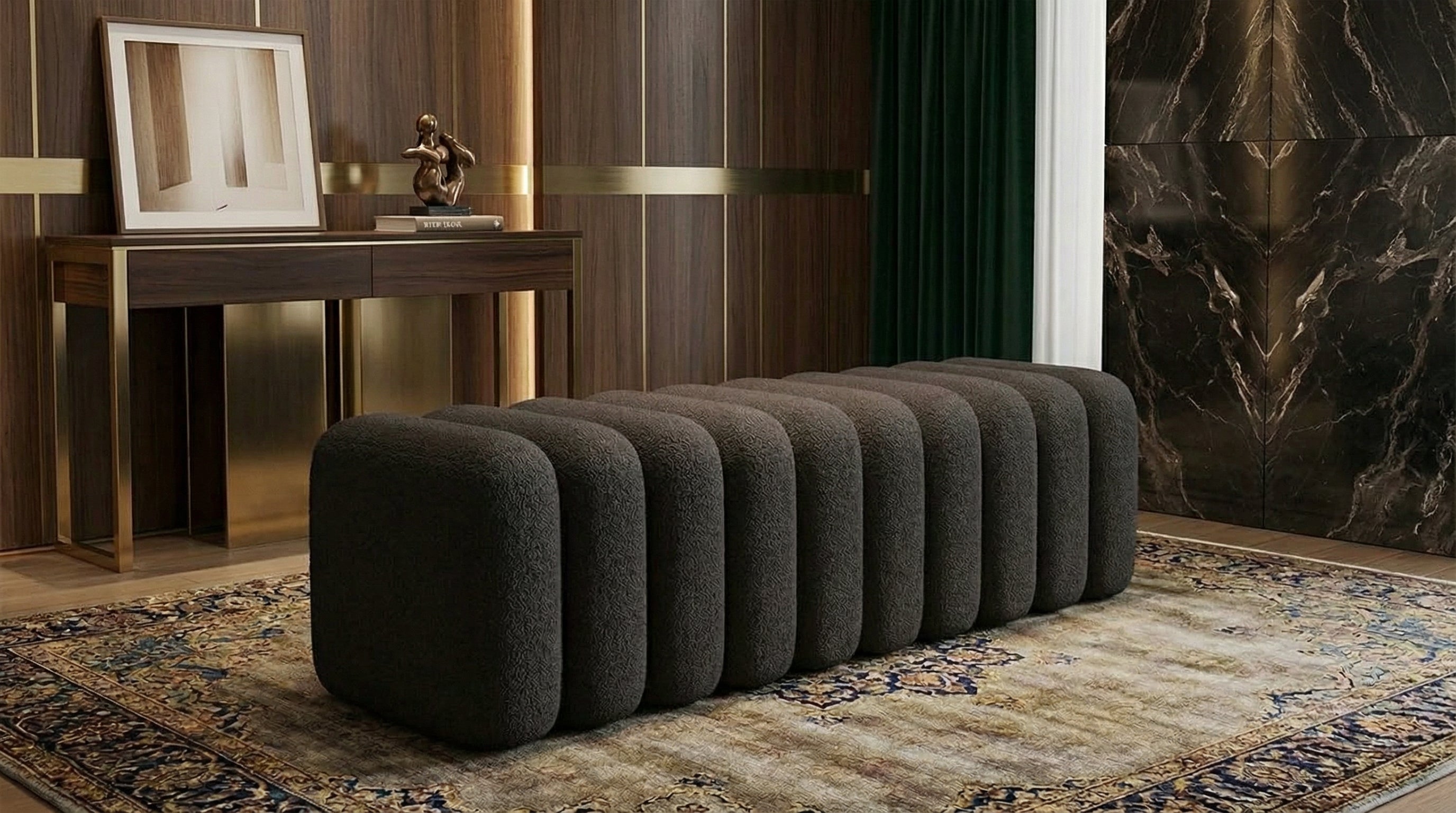 Luxury Upholstered Footstool Bench – Multiple Sizes