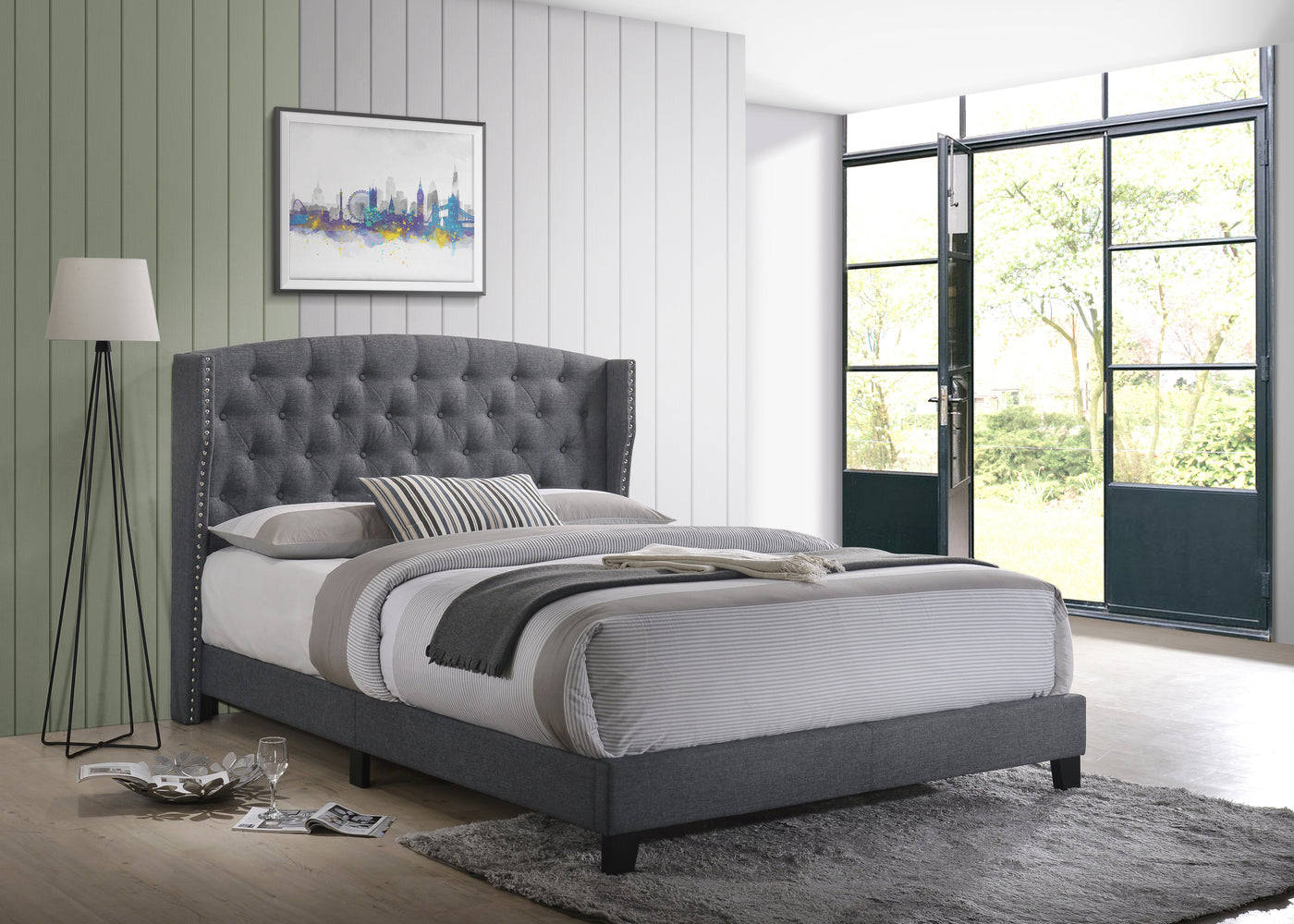 Modern Wing sleigh Bed With Matching Headboard | Footboard