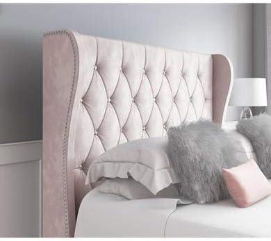 Luxurious Sophia Diamante Wing Back Ottoman Bed in Plush Velvet - rn interiors