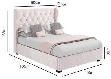 Luxurious Sophia Diamante Wing Back Ottoman Bed in Plush Velvet - rn interiors