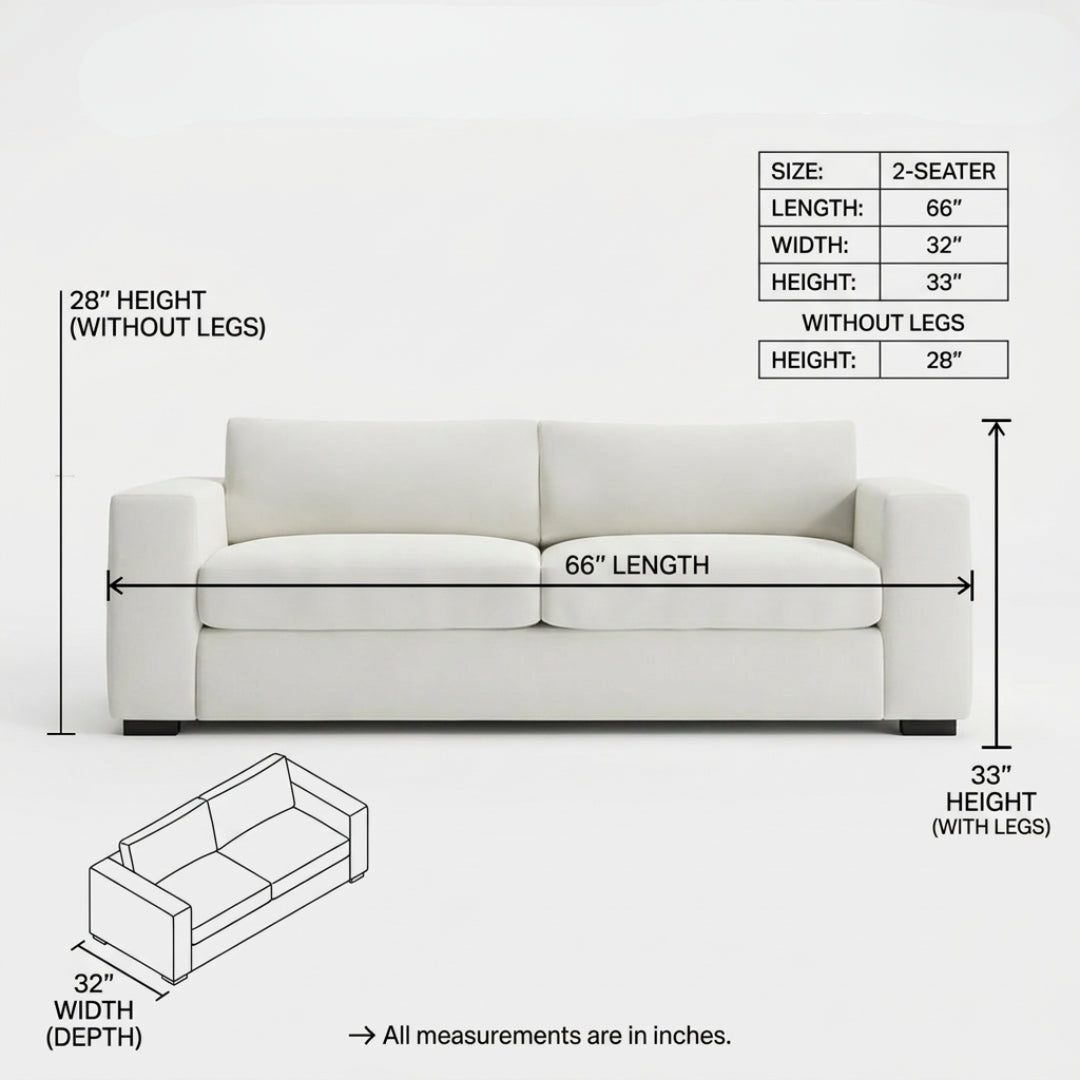 Modern White Fabric Sofa - Luxury Minimalist Sofa