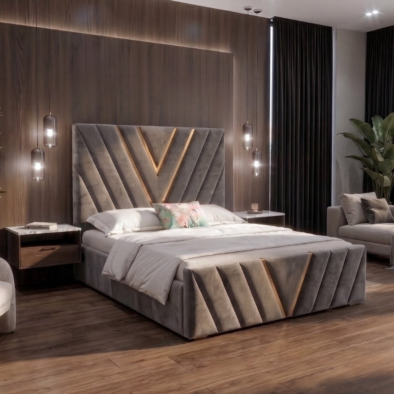 RN Interiors Vianca Plush Velvet Bed frames