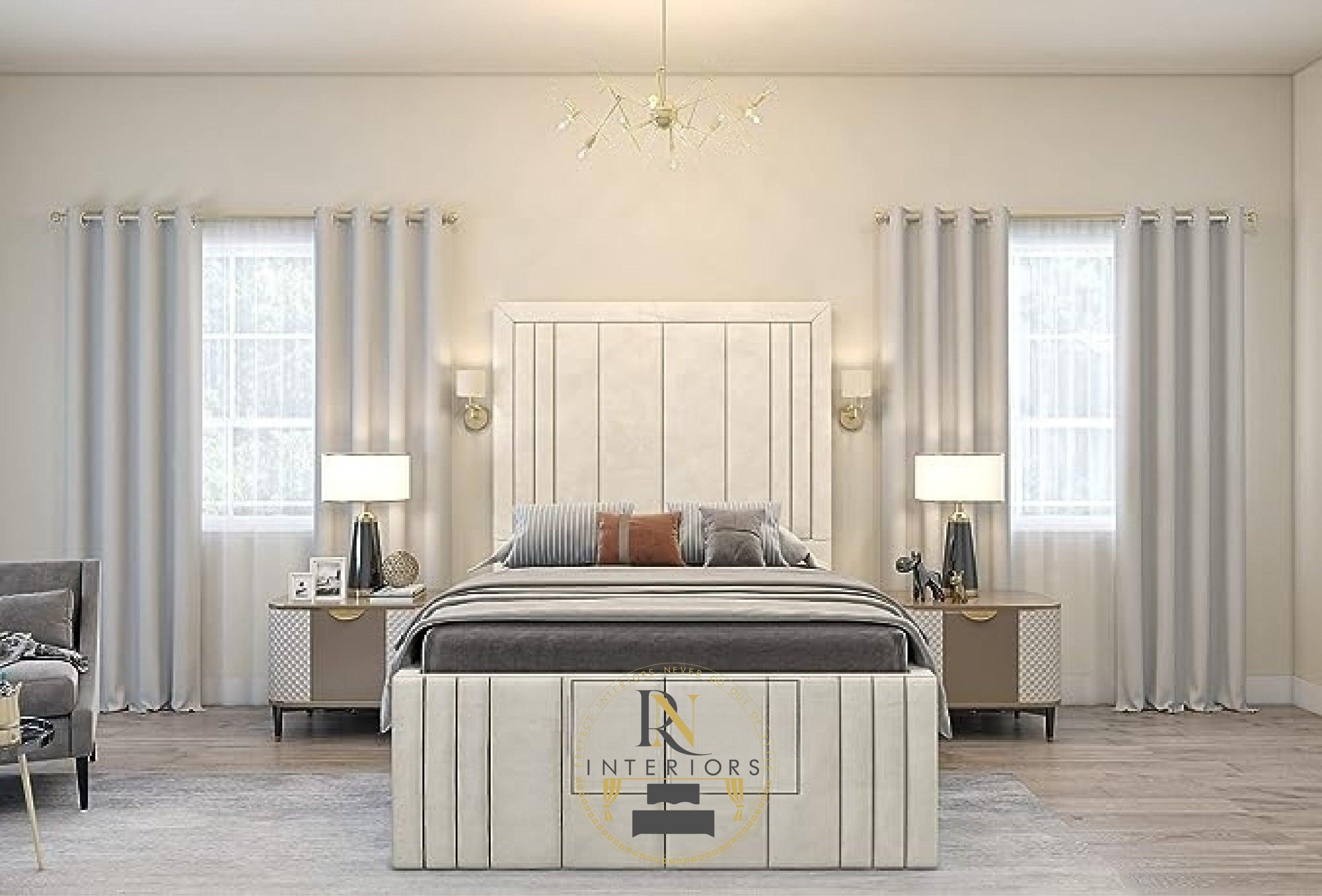 BESPOKE BEDS Upholstreded Bed Frame, Ottoman Storage Bed Frame, Plush Velvet Bed Frame - rn interiors