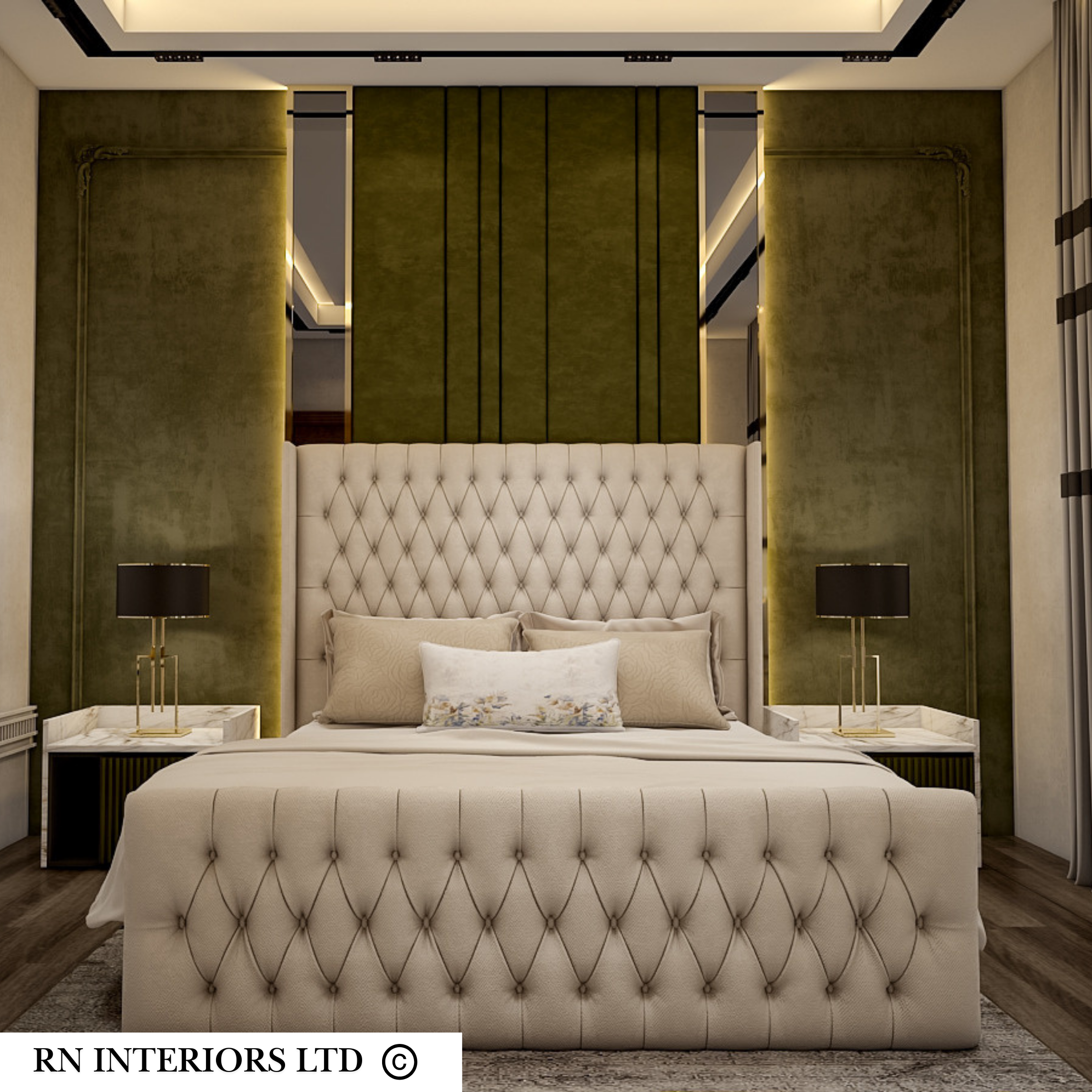 Atlas Wingback Bed Frame - rn interiors