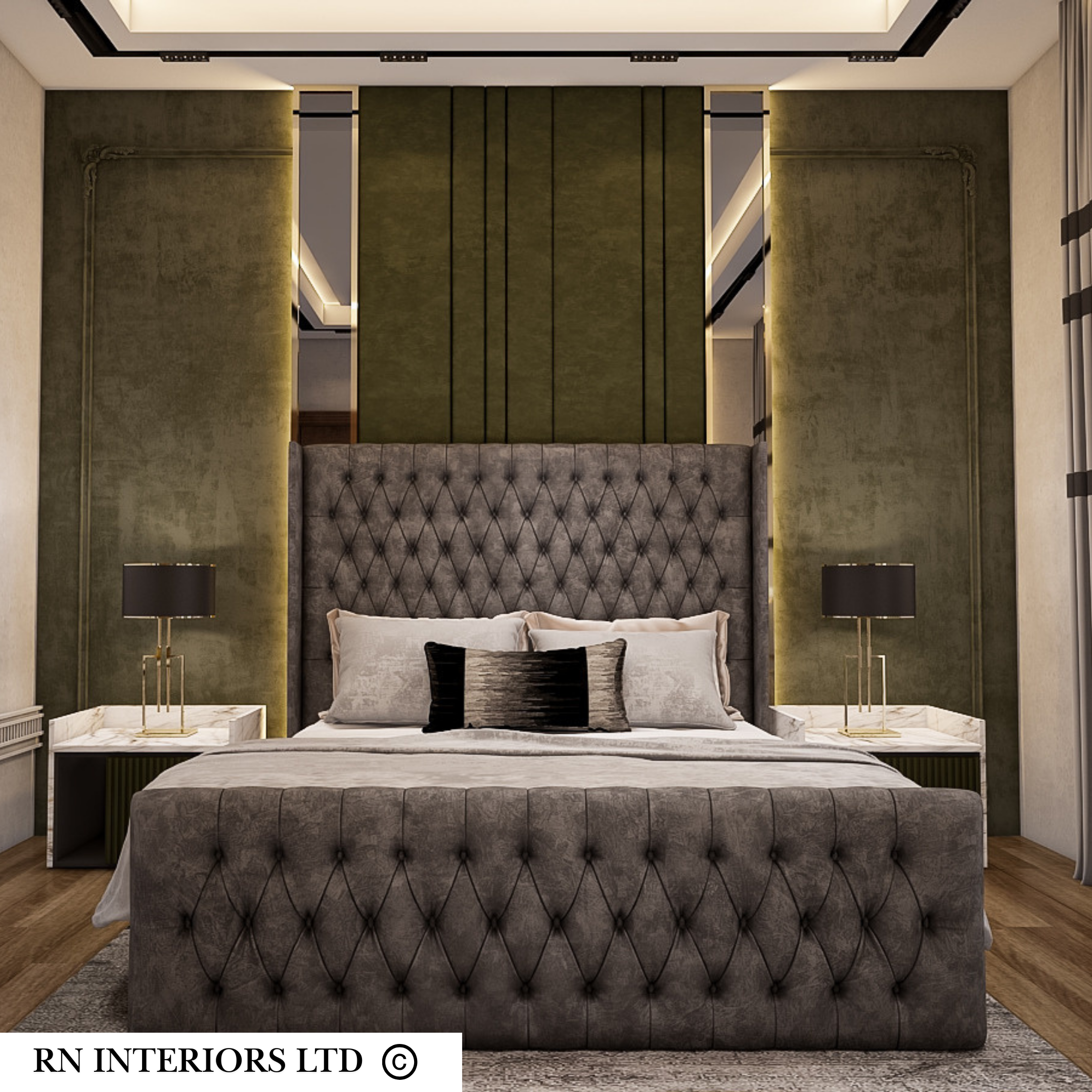 Atlas Wingback Bed Frame - rn interiors