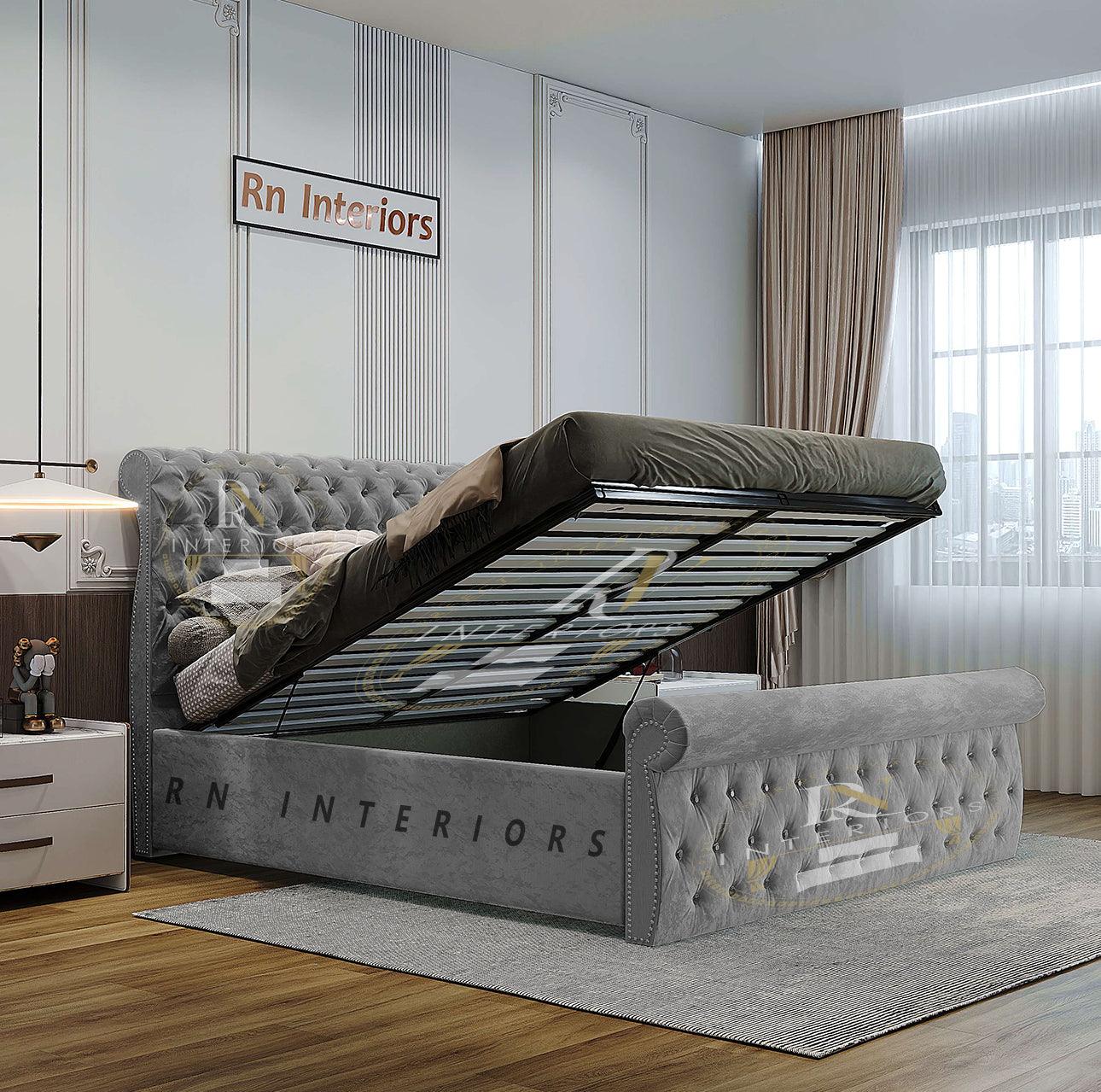 Black Ottoman Storage Bed