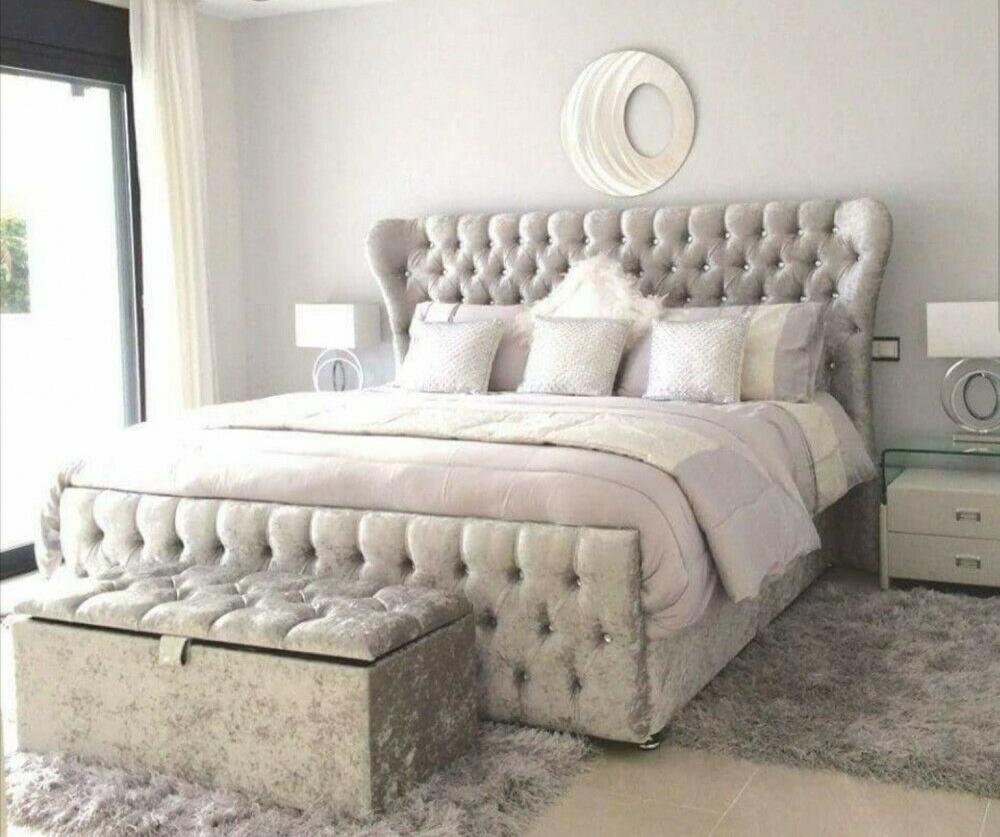 Winged Butterfly Chesterfield Bed Frame| Available in all colors & Sizes