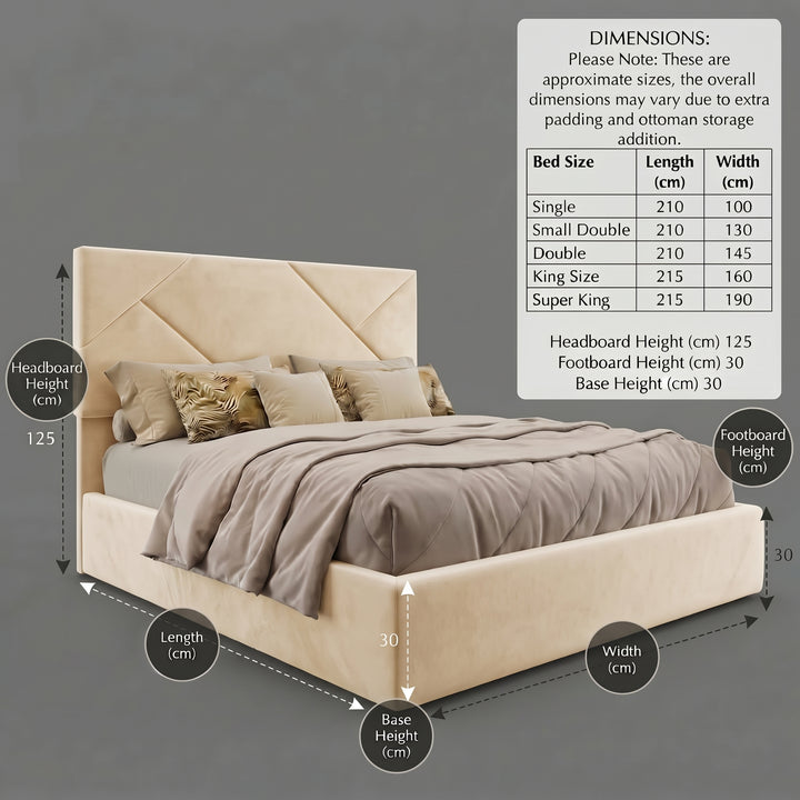 King Size Bed - Perci Upholstered Bed Frame