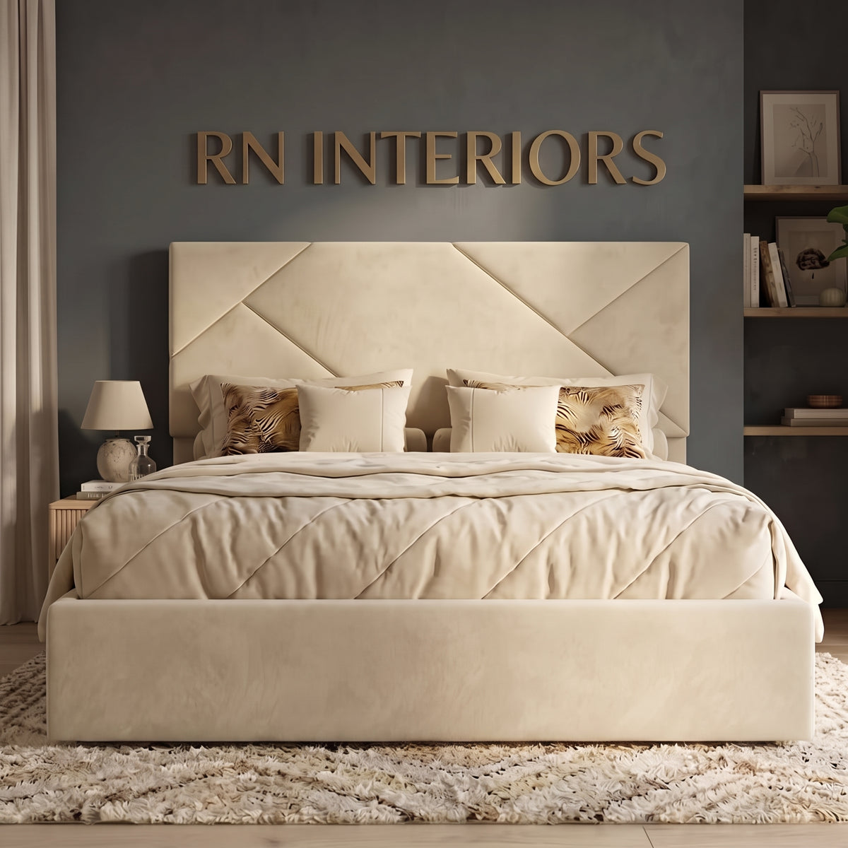 King Size Bed - Perci Upholstered Bed Frame