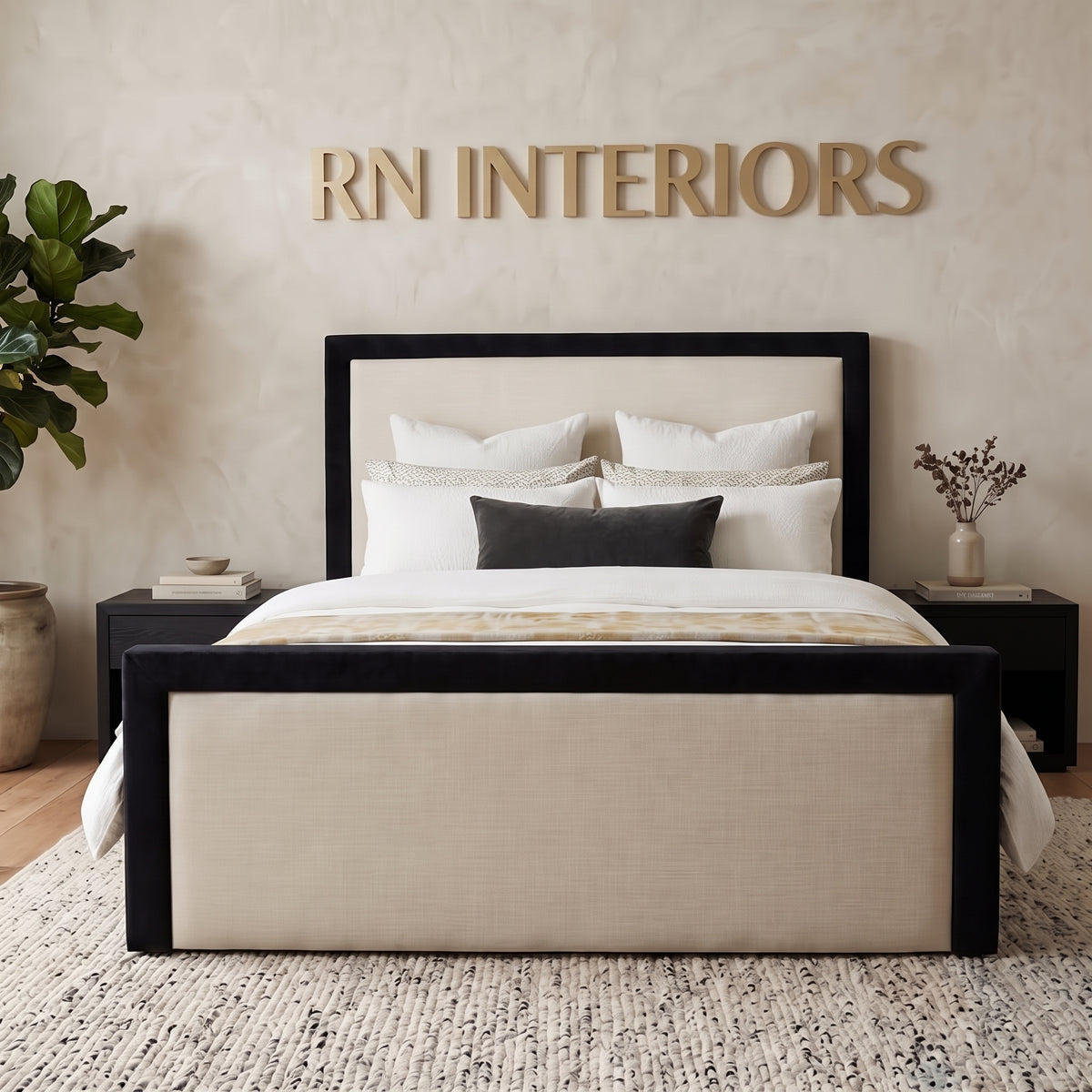 Small Double Bed - Bianca Plush Velvet Bed Frame
