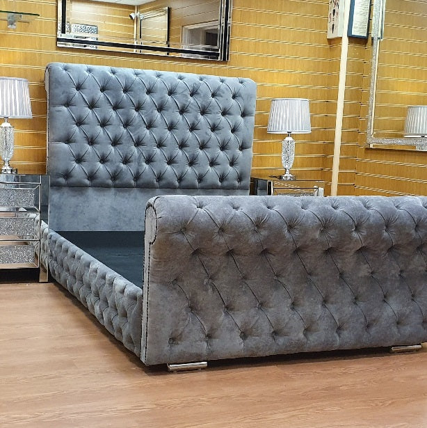 Chesterfield Bed Double Bed Frame With Mattress and Assembly - rn interiors