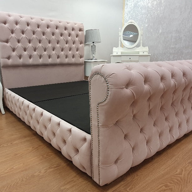 Chesterfield Bed Double Bed Frame With Mattress and Assembly - rn interiors