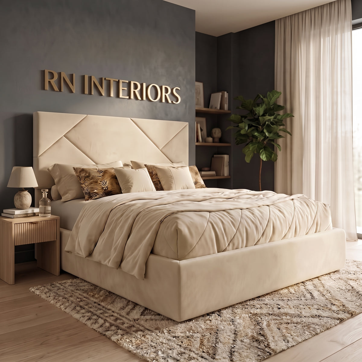 King Size Bed - Perci Upholstered Bed Frame