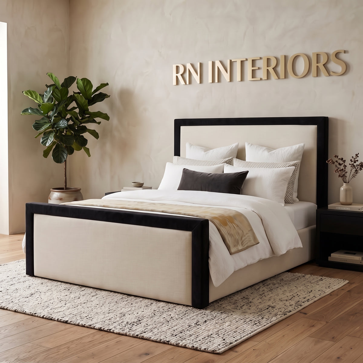 Small Double Bed - Bianca Plush Velvet Bed Frame