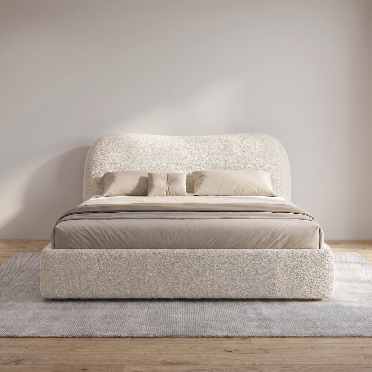 Cloud Curve Teddy Upholstered Bed
