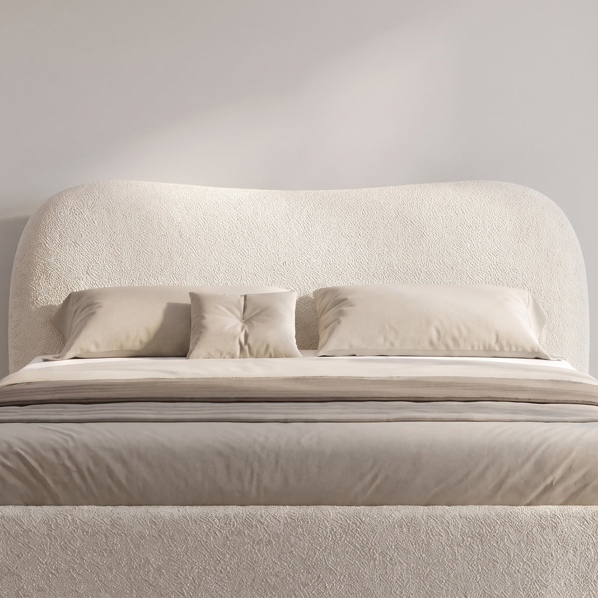 Cloud Curve Teddy Upholstered Bed
