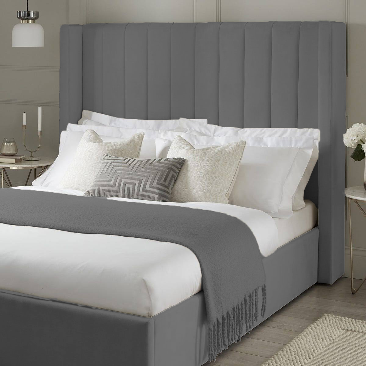 Grey Ottoman Storage Bed