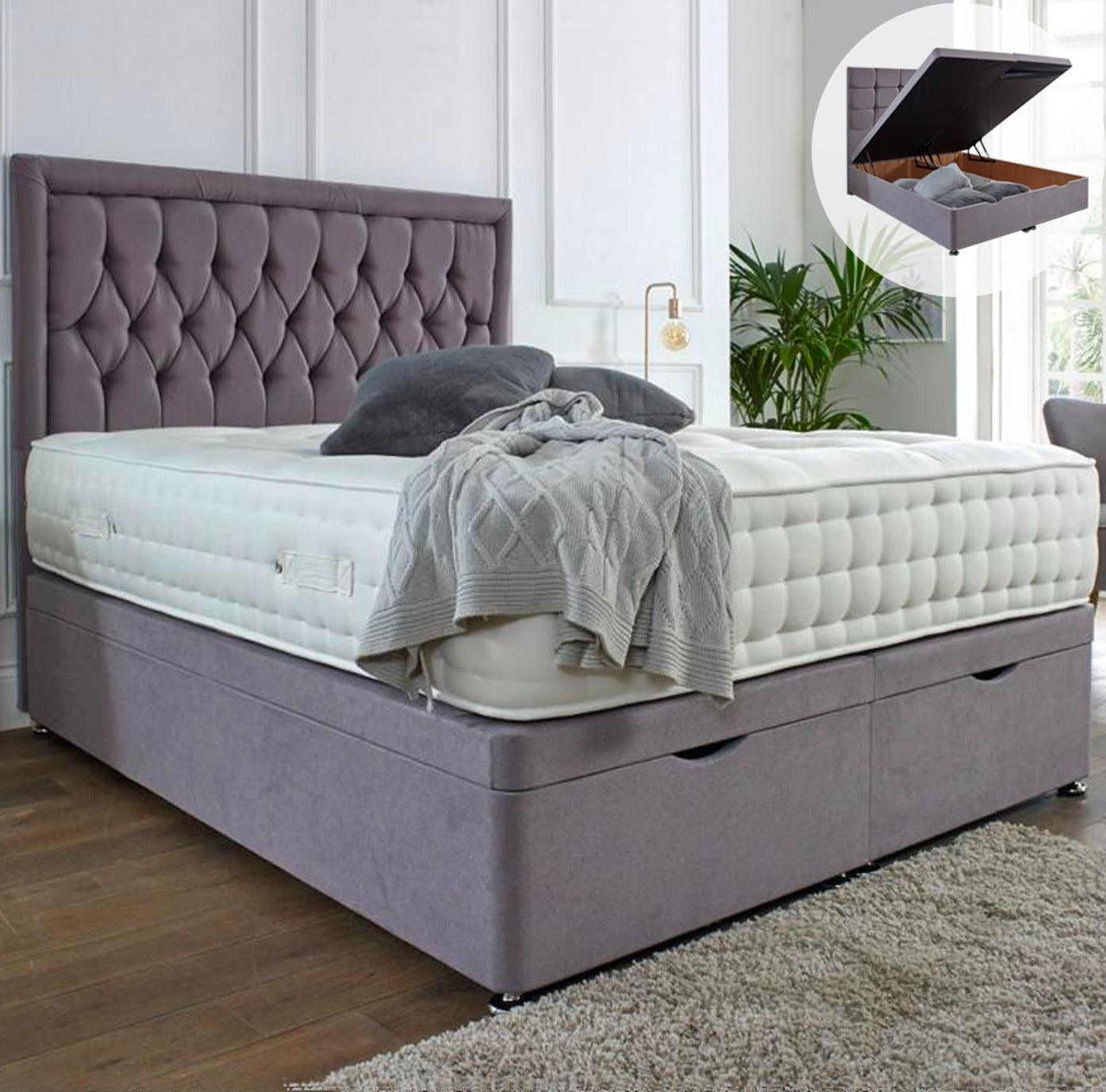 Ottoman Storage Divan Bed frame: Single, Double, and King Sizes Available - rn interiors