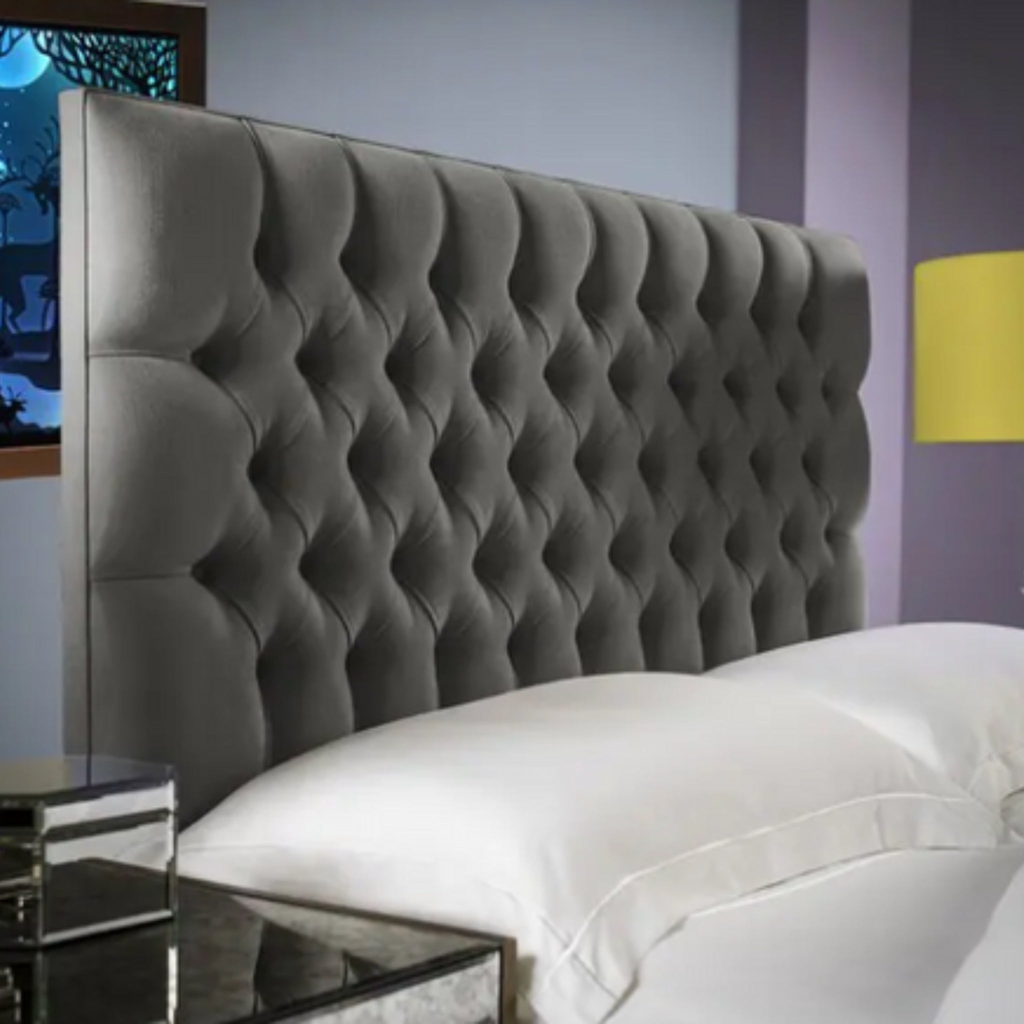 RN Interiors Modern Chesterfield Headboard In Range of Colors - rn interiors