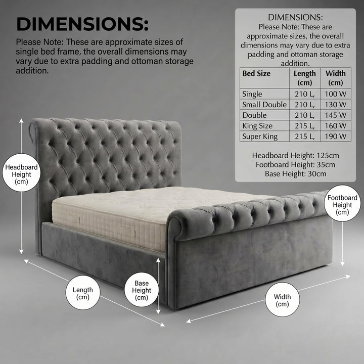 Super King Size Bed - Scroll Bed Frame