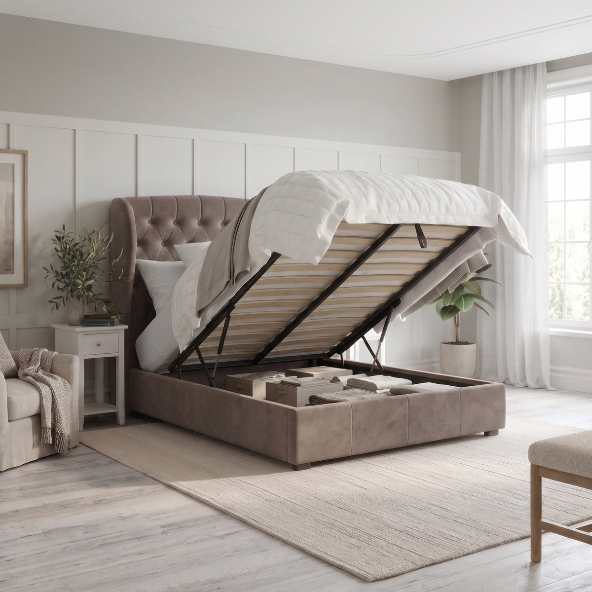 Serenity Crown Grey Double Bed Frame