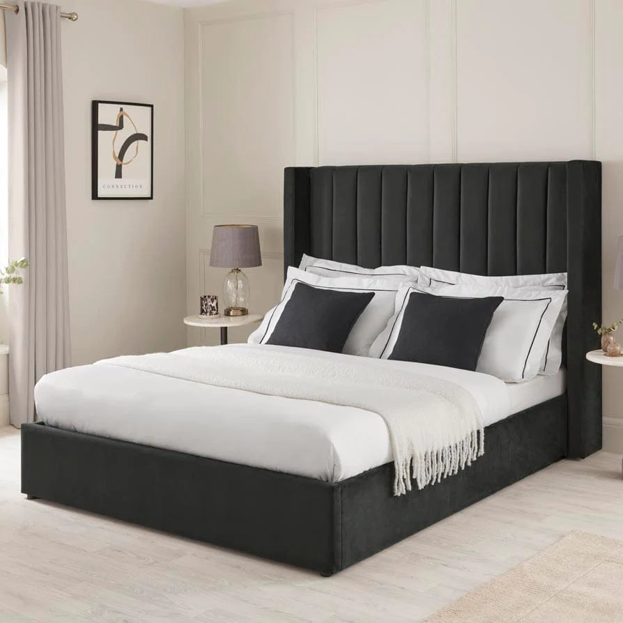 Black Ottoman Storage Bed 