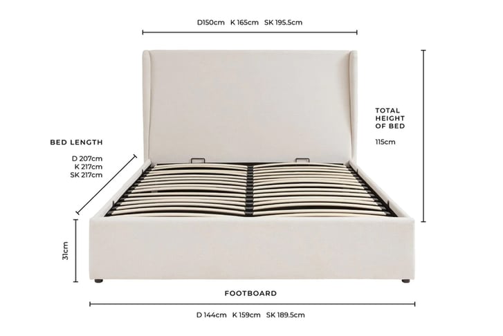 Ottoman Bed Frame Storage Bed
