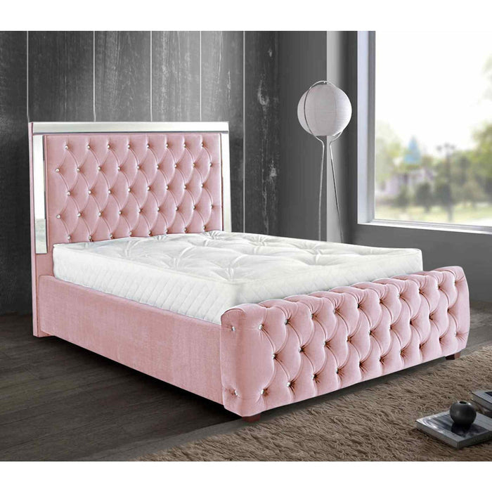 Pink Mirror Bed Frame