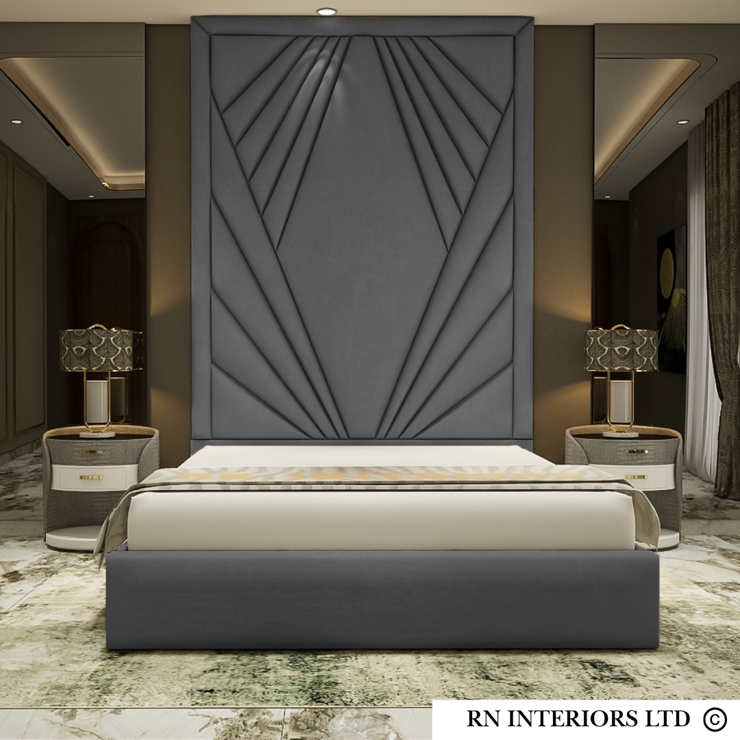 Wingback Upholstered Bed Frame - rn interiors