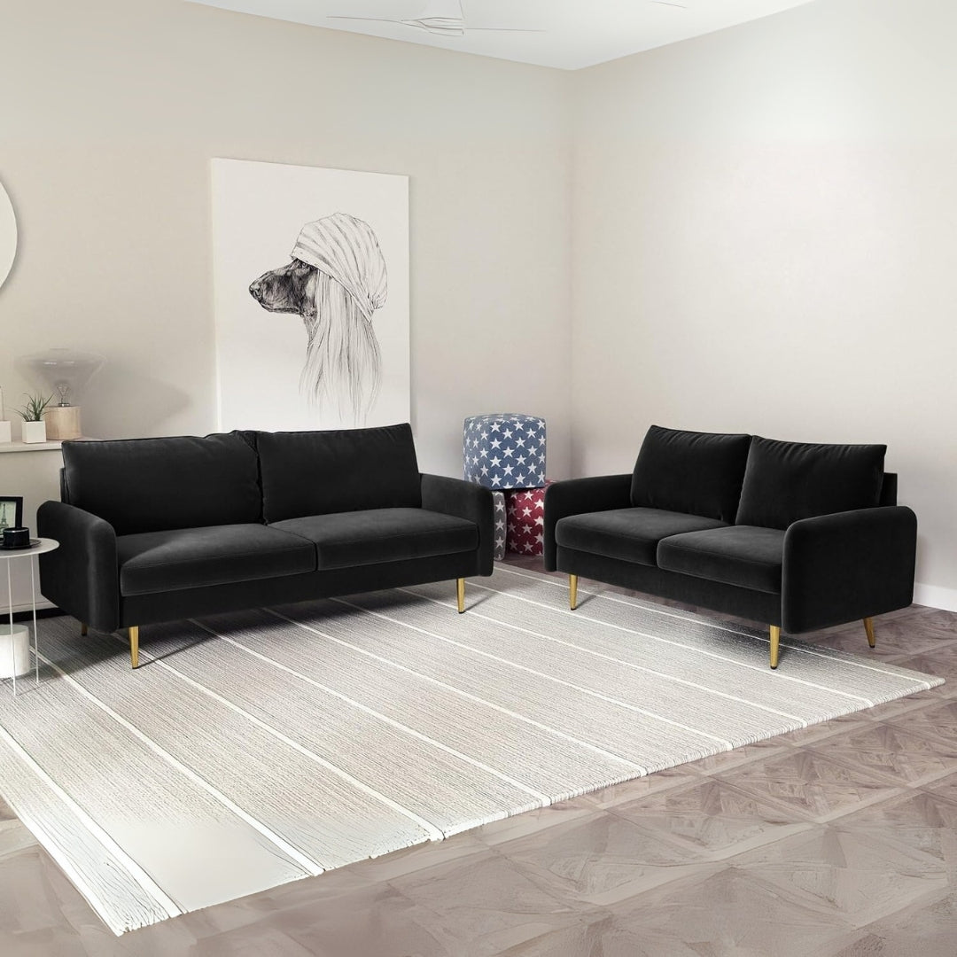RN Interior's LTD - Cloud Beige Sofa in black color With Fast Delivery