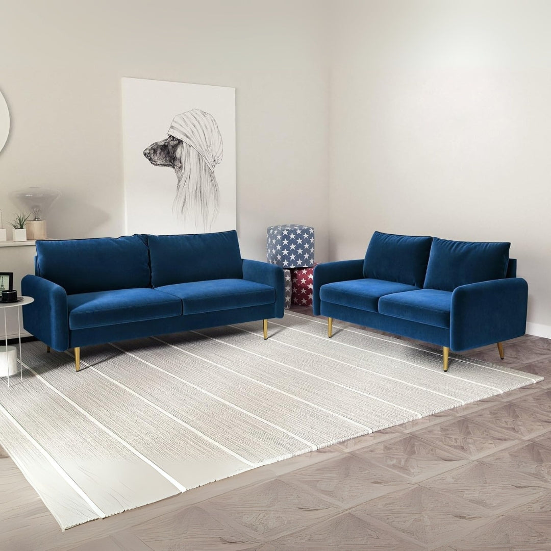 RN Interior's LTD - Cloud Beige Sofa in blue color With Fast Delivery