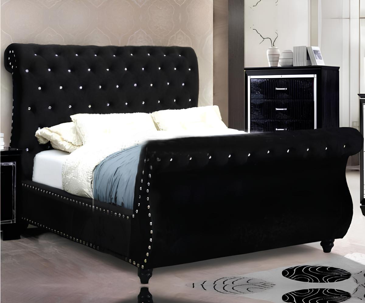 Swan Chesterfield Ottoman Bed With Matching Headboard | Footboard - rn interiors