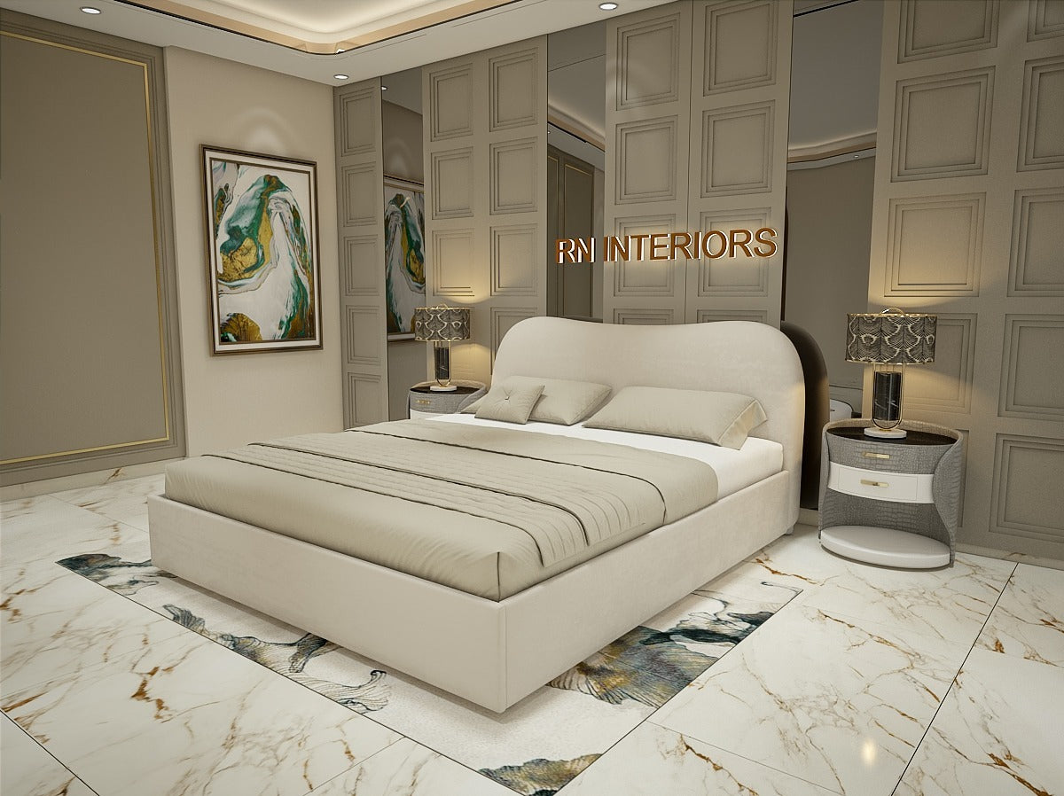 Cloud Curve Teddy Upholstered Bed