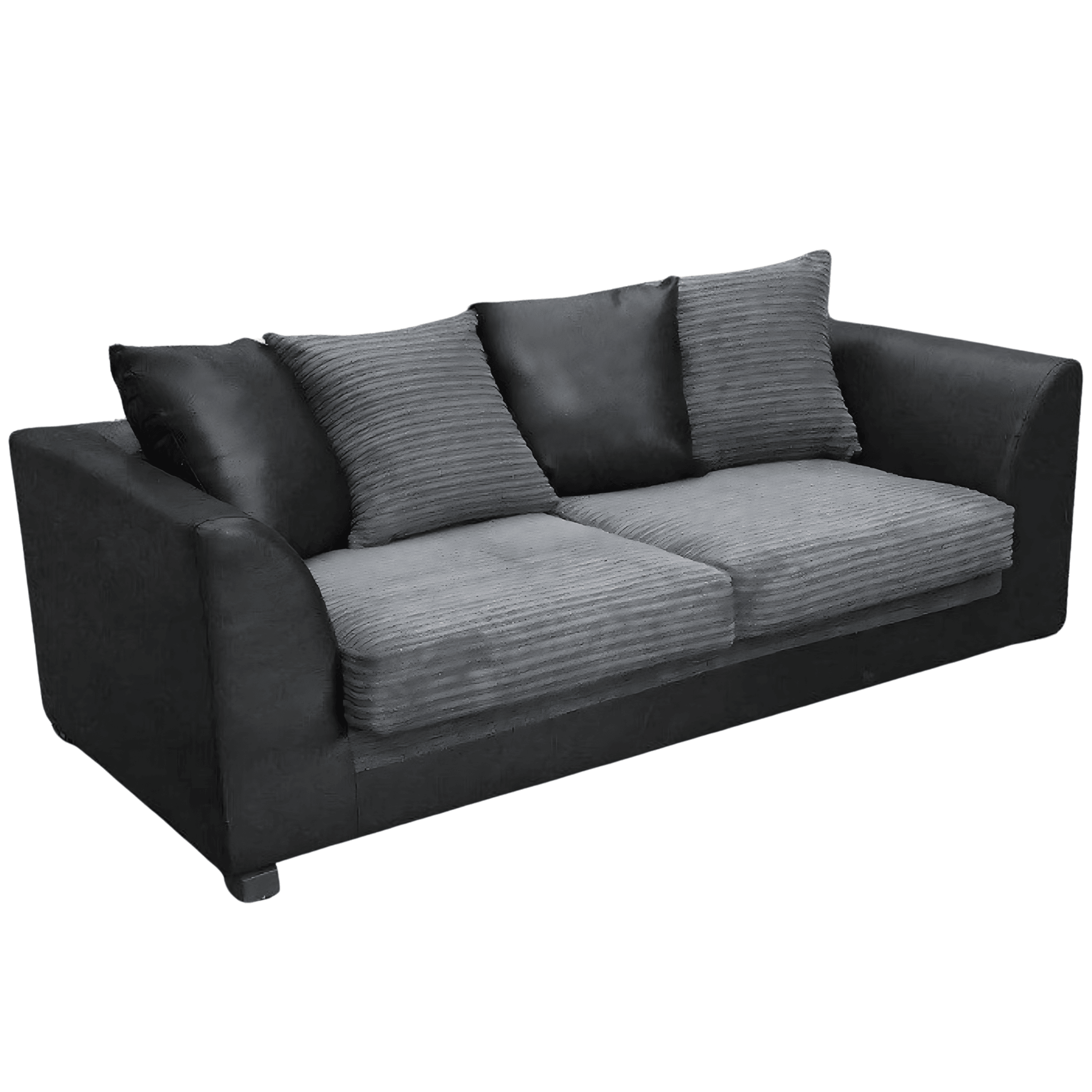 RN INTERIORS Lious Black & Grey Fabric Sofa - rn interiors