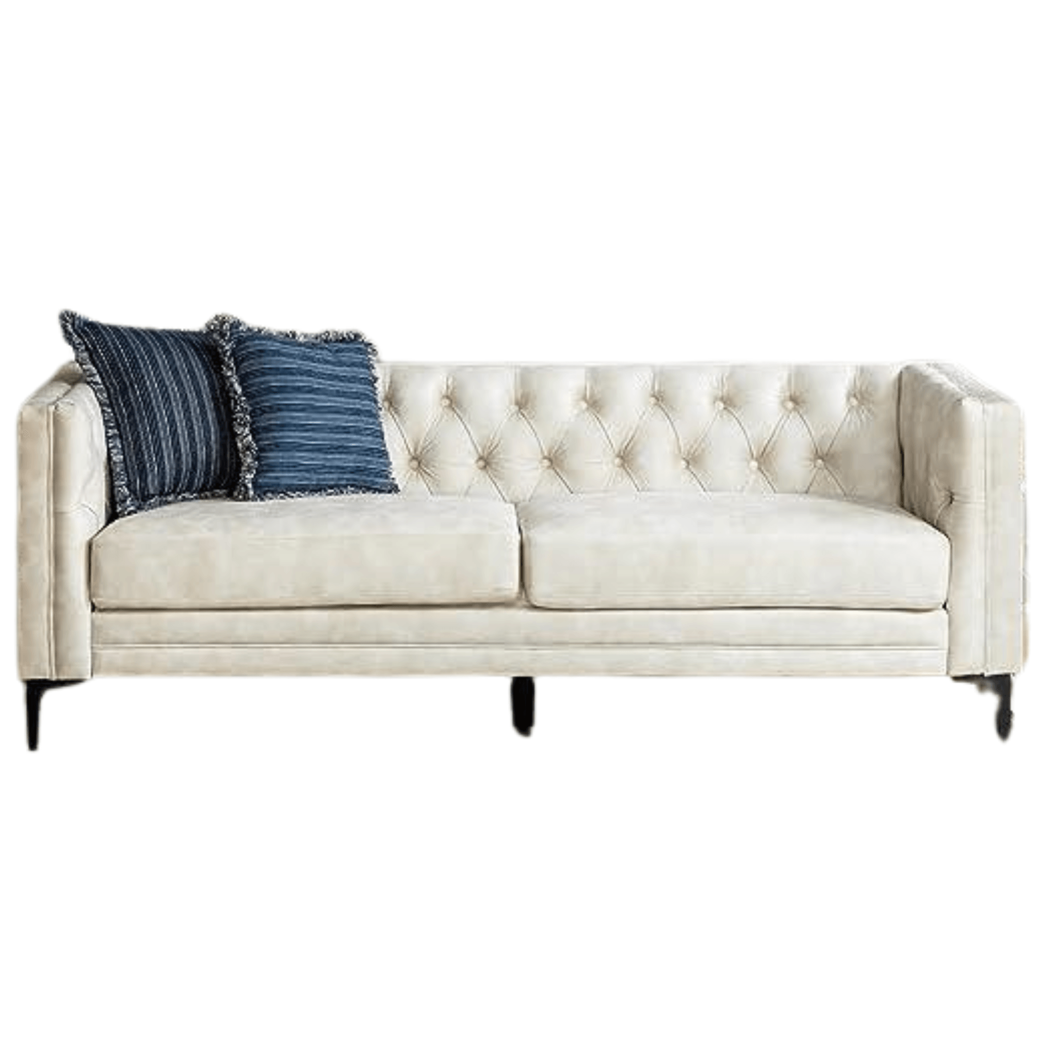 Large Sofa Couch with Metal Legs, Button-Tufted 3-Seater Sofa - rn interiors