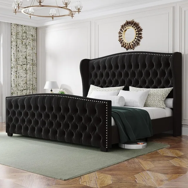 Velvet Fabric Bed Frame