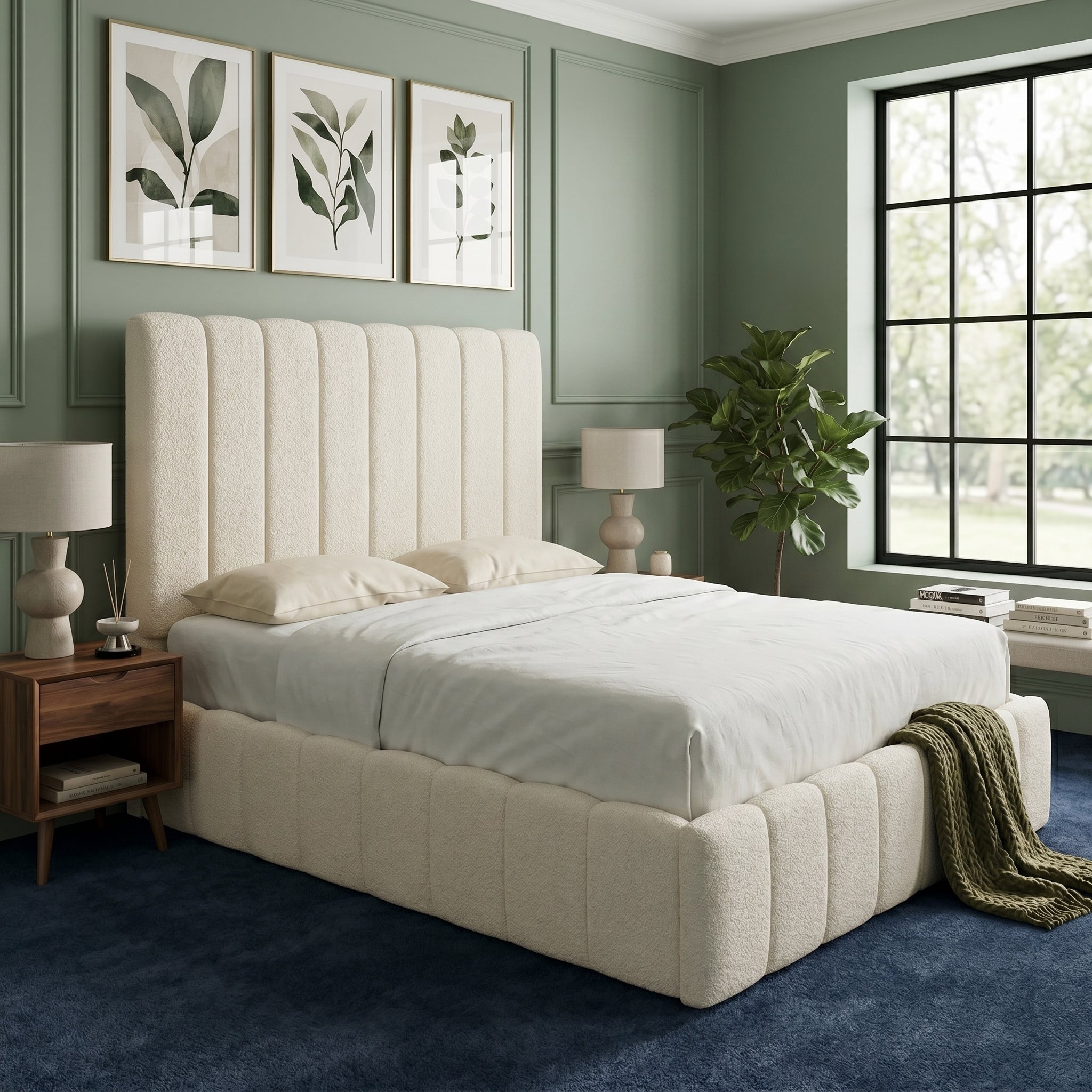 Luxury Boucle Upholstered Bed Frame