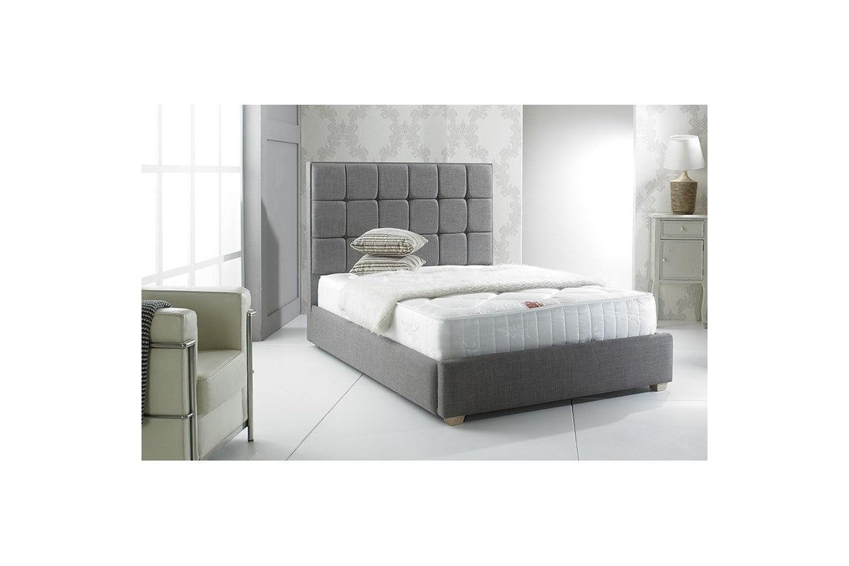 Grey Linen Look Upholstered Bed Frame - rn interiors