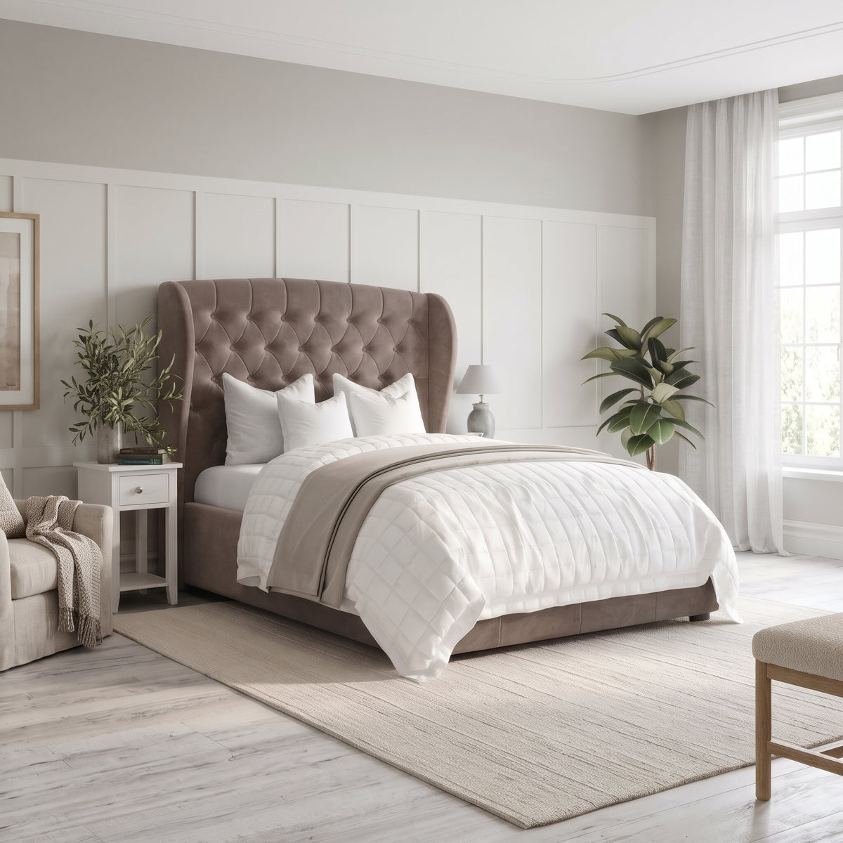 Serenity Crown Grey Double Bed Frame