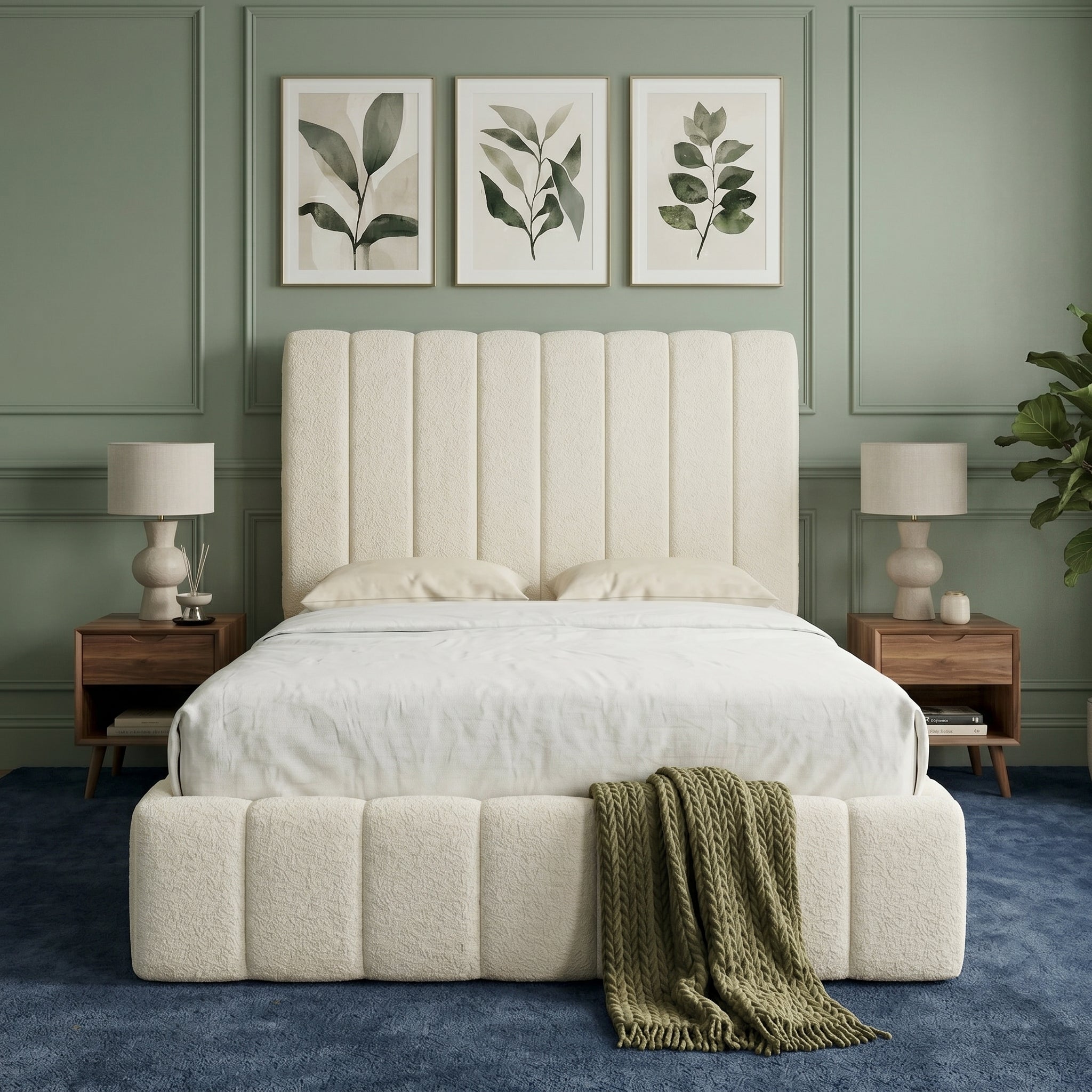Luxury Boucle Upholstered Bed Frame