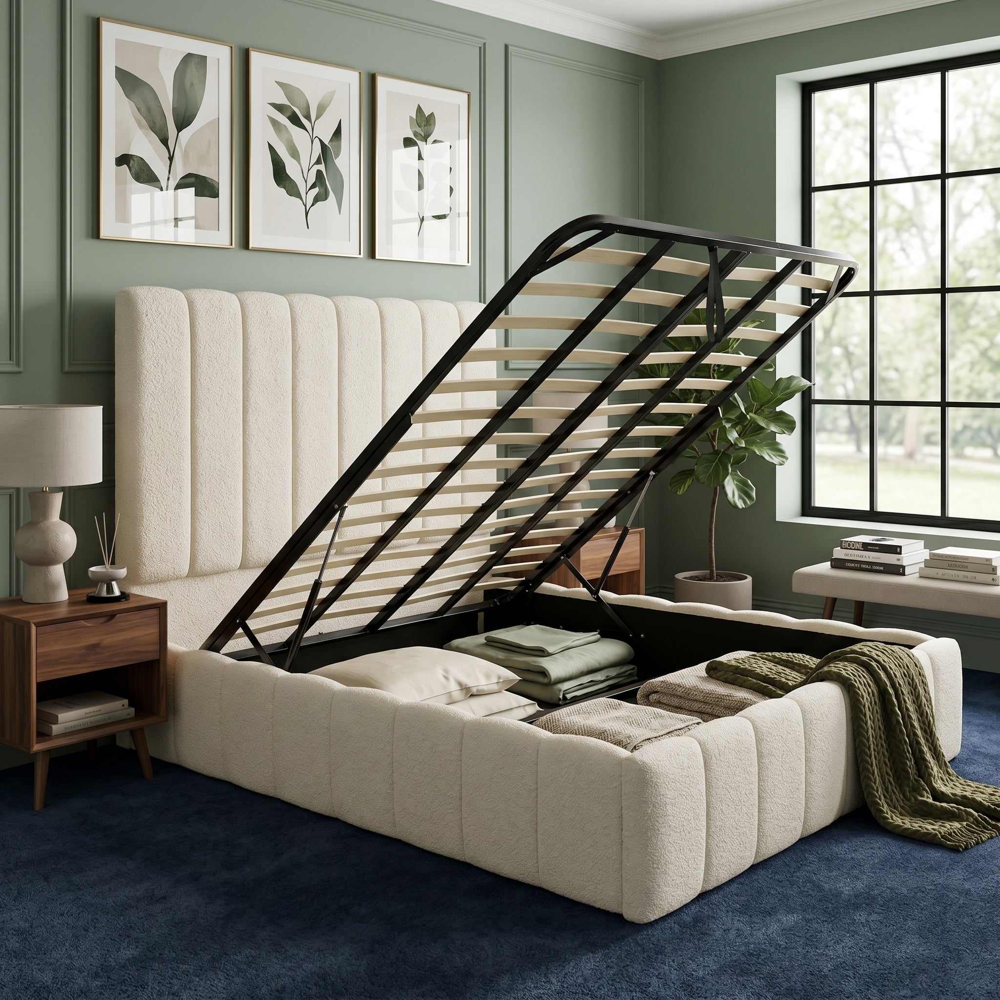 Luxury Boucle Upholstered Bed Frame