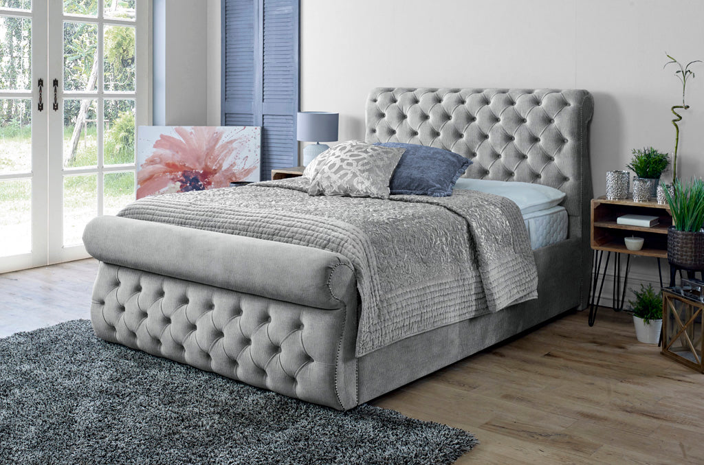 Small Double Ottoman Bed | Chesterfield Bed Frame | Sale