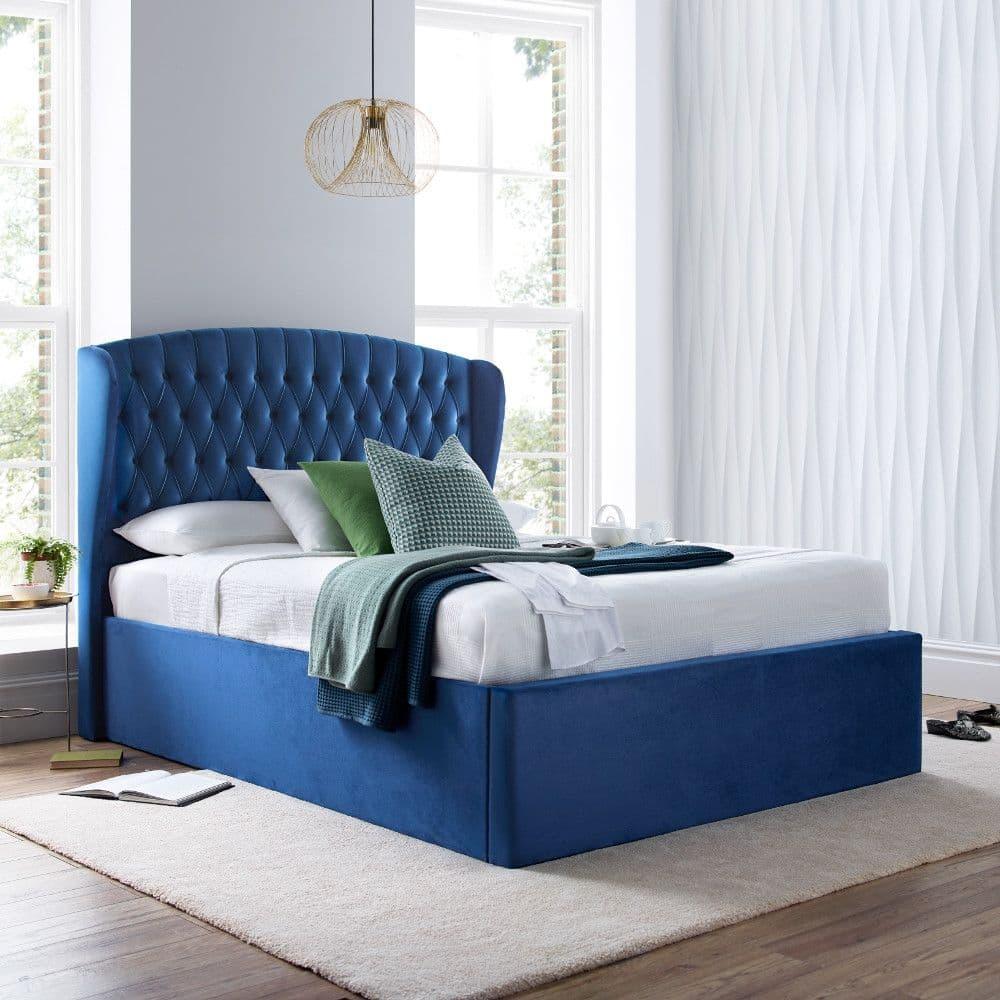 Georgia Velvet Ottoman Bed: Luxurious Elegance for Your Bedroom - rn interiors